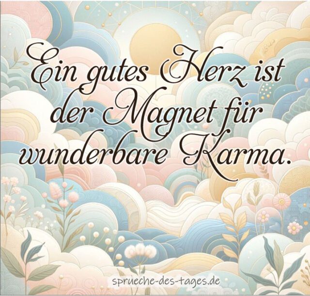 Ein gutes Herz ist der Magnet fuer wunderbare Karma