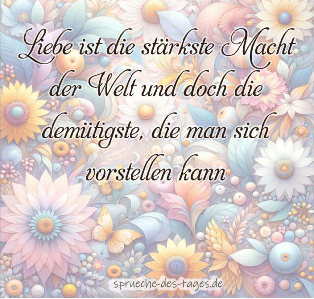 Liebe ist die staerkste Macht der Welt und doch die demuetigste die man sich vorstellen kann 1