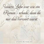 Unsere Liebe war wie ein Roman – schade dass du nur das Vorwort warst